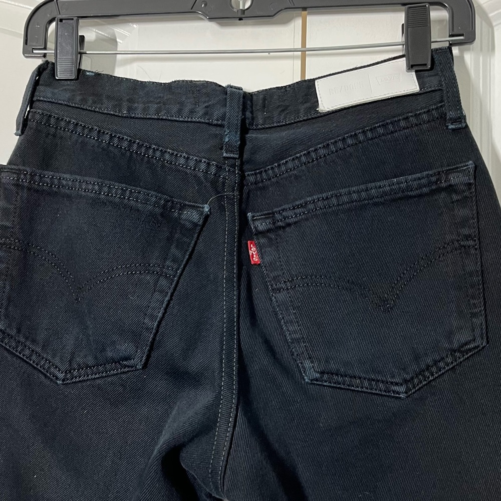 RE/DONE Levi’s black straight legs jeans size 24 - Picture 9 of 14